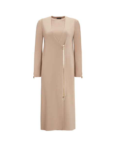 T25Y-6013 Bileği Fermuarlı Düz Renk Triko Tunik - 6