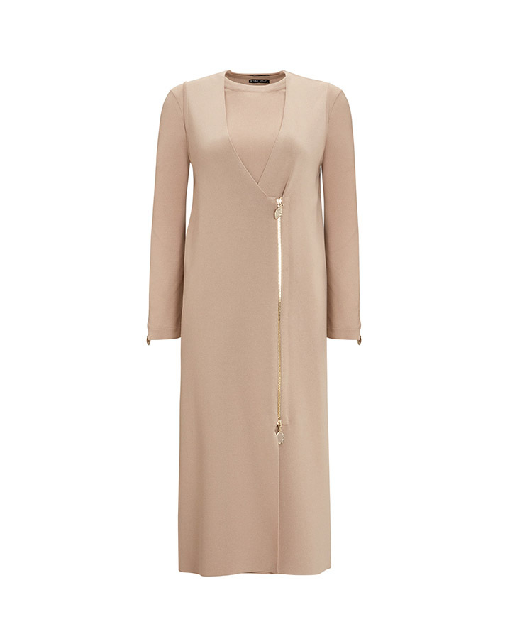 T25Y-6013 Bileği Fermuarlı Düz Renk Triko Tunik - 6