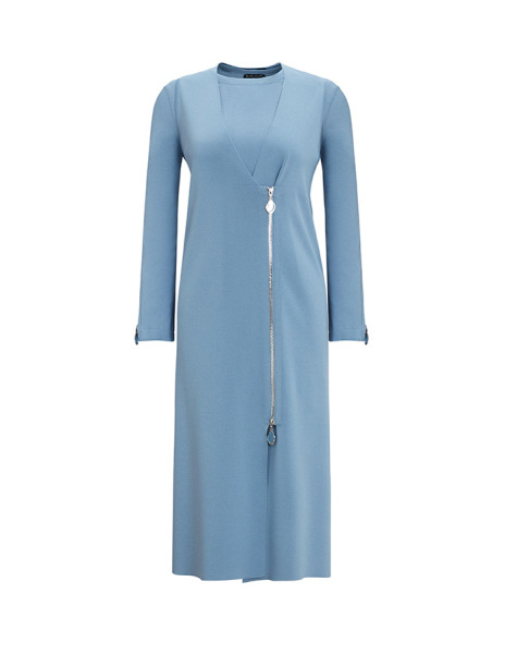 T25Y-6013 Bileği Fermuarlı Düz Renk Triko Tunik - 8