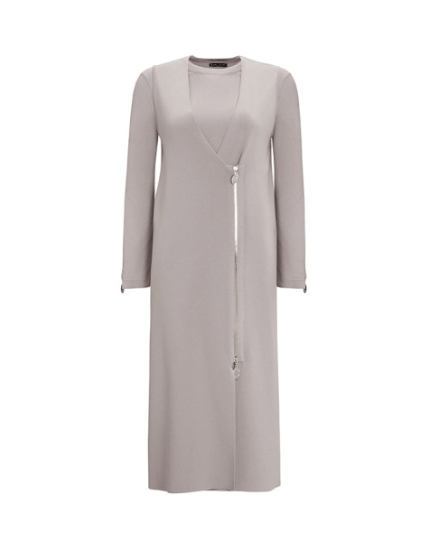 T25Y-6013 Bileği Fermuarlı Düz Renk Triko Tunik - 10