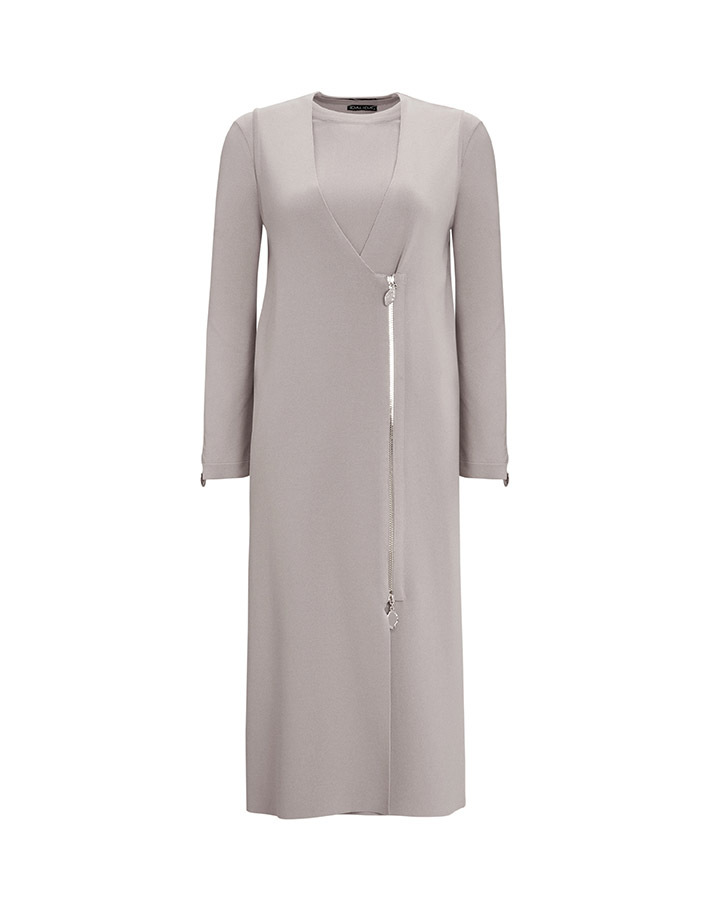 T25Y-6013 Bileği Fermuarlı Düz Renk Triko Tunik - 10