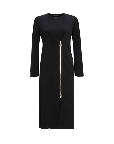 T25Y-6013 Bileği Fermuarlı Düz Renk Triko Tunik - 12