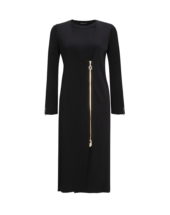 T25Y-6013 Bileği Fermuarlı Düz Renk Triko Tunik - 12