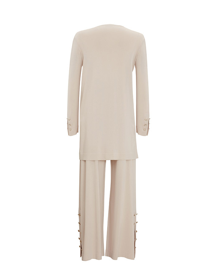 T25Y-6014 Plain Color Knitwear Tunic with Zippered Collar - 13