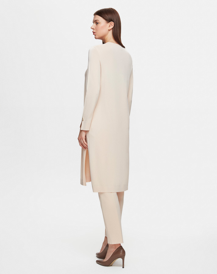 T25Y-6014 Yakası Fermuarlı Düz Renk Triko Tunik - 3