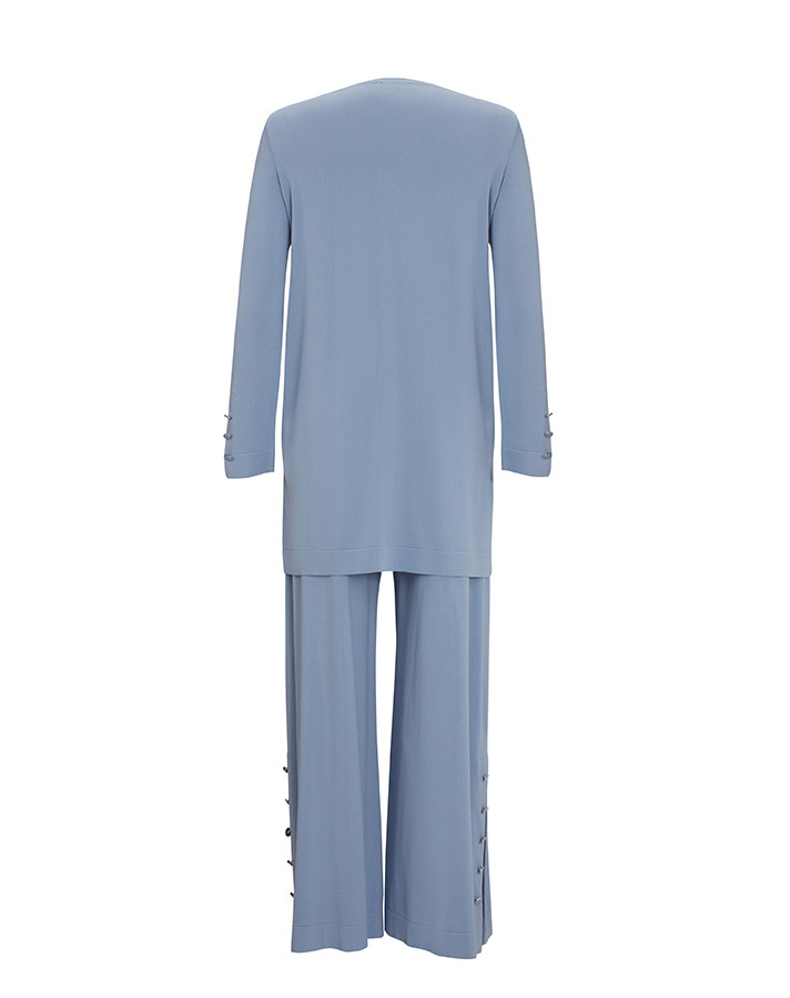 T25Y-6014 Yakası Fermuarlı Düz Renk Triko Tunik - 5