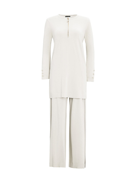 T25Y-6014 Yakası Fermuarlı Düz Renk Triko Tunik - 6