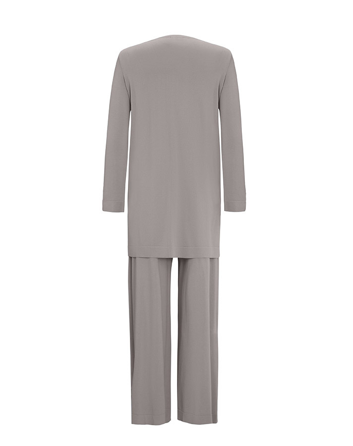 T25Y-6014 Yakası Fermuarlı Düz Renk Triko Tunik - 9