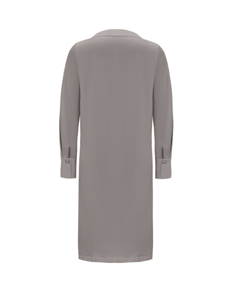 T25Y-6016 Cupro Erkek Yaka Düğme Aksesuarlı Triko Tunik 1318-ANTHRACITE - 12