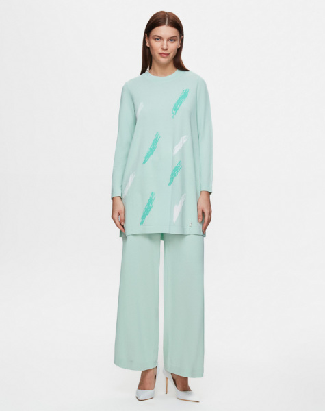 T25Y-6018 Brush Patterned Knitwear Tunic - 1