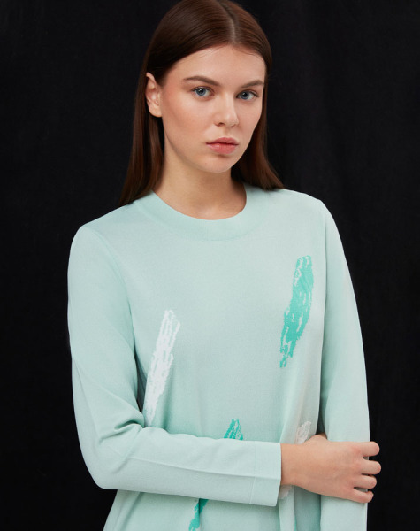T25Y-6018 Fırça Desenli Triko Tunik - 2