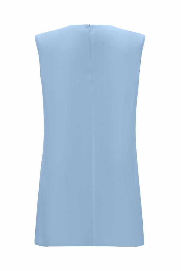T25Y-6020 Solid Color Cupro Sleeveless Tunic - 6