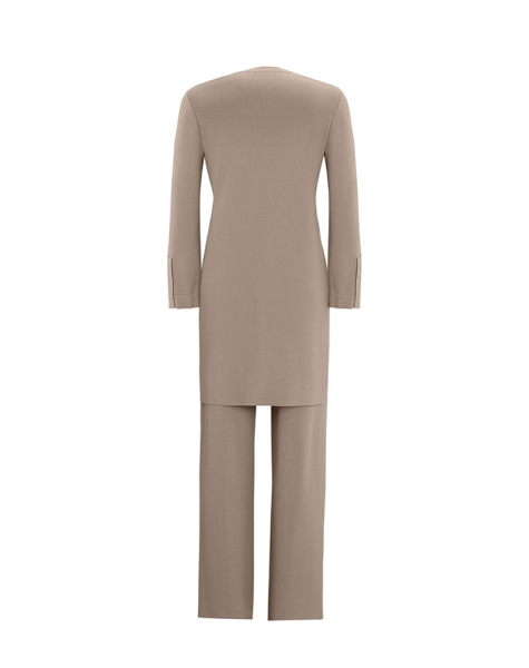 T25Y-6040 Plain Color Knitwear Tunic with Slit Detail on the Front - 7