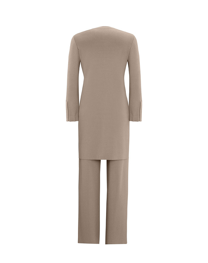 T25Y-6040 Plain Color Knitwear Tunic with Slit Detail on the Front - 7
