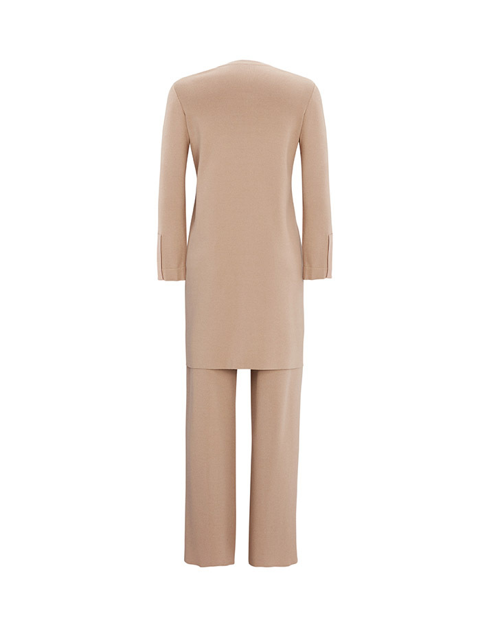 T25Y-6040 Plain Color Knitwear Tunic with Slit Detail on the Front - 9