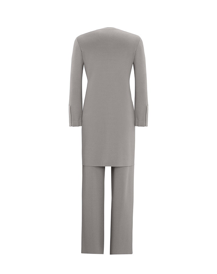 T25Y-6040 Plain Color Knitwear Tunic with Slit Detail on the Front - 11