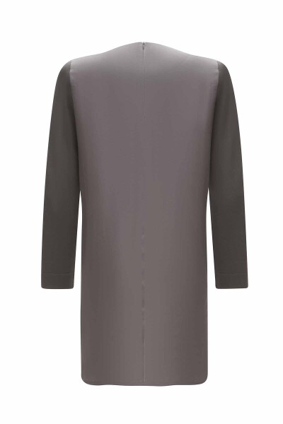 Long Sleeve Crew Neck Linen Tunic - 9