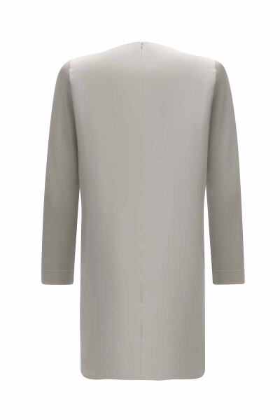 Long Sleeve Crew Neck Linen Tunic - 3