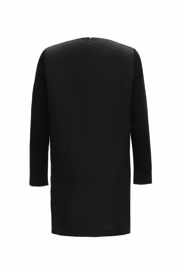 Long Sleeve Crew Neck Linen Tunic - 12