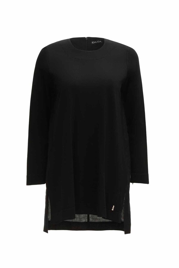 Long Sleeve Crew Neck Linen Tunic - 13