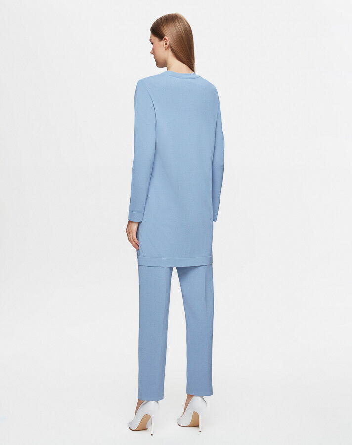 Dar Paça Triko Mavi Pantolon - 3