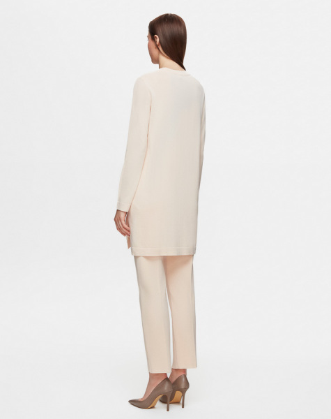 Dar Paça Triko Açık Sarı Pantolon - 2