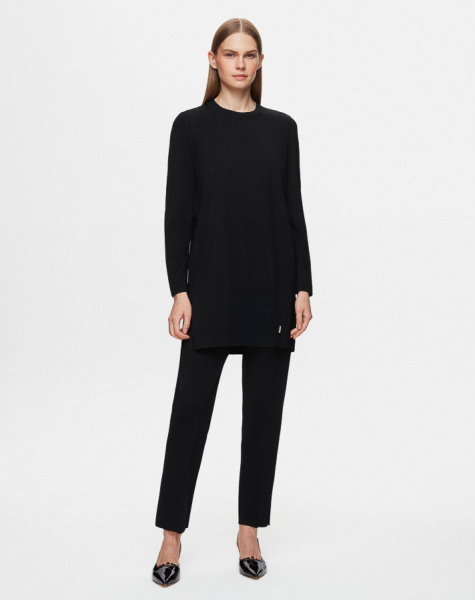 Dar Paça Triko Siyah Pantolon - Miss Dalida (1)