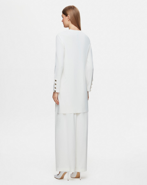 T25Y-7004 Wide Leg Knitwear Trousers with Button Accessories - 3