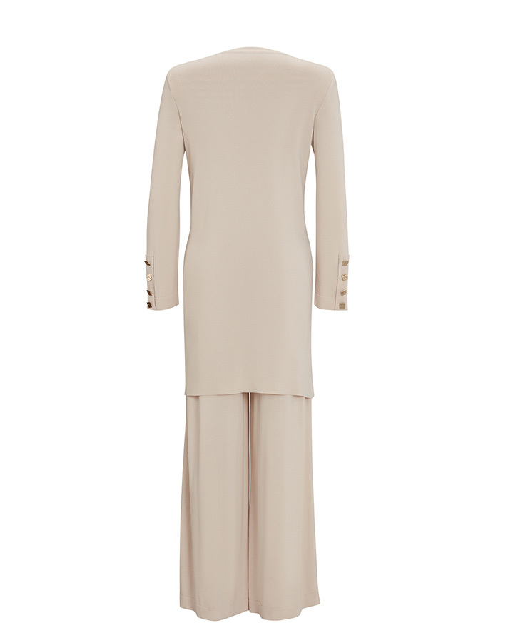 T25Y-7004 Wide Leg Knitwear Trousers with Button Accessories - 9