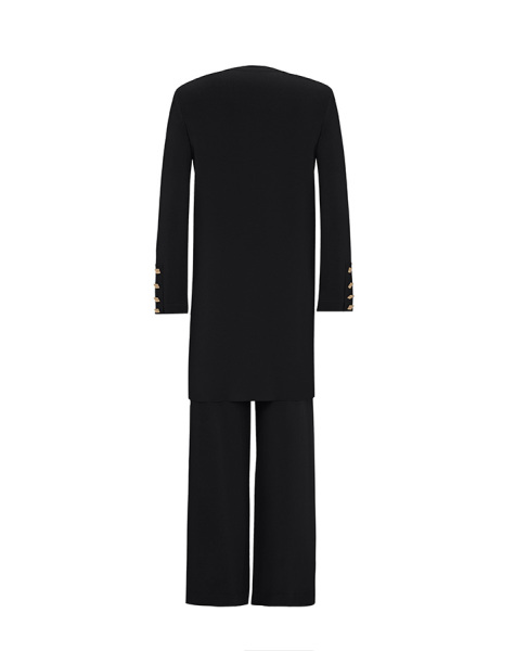 T25Y-7004 Wide Leg Knitwear Trousers with Button Accessories - 13