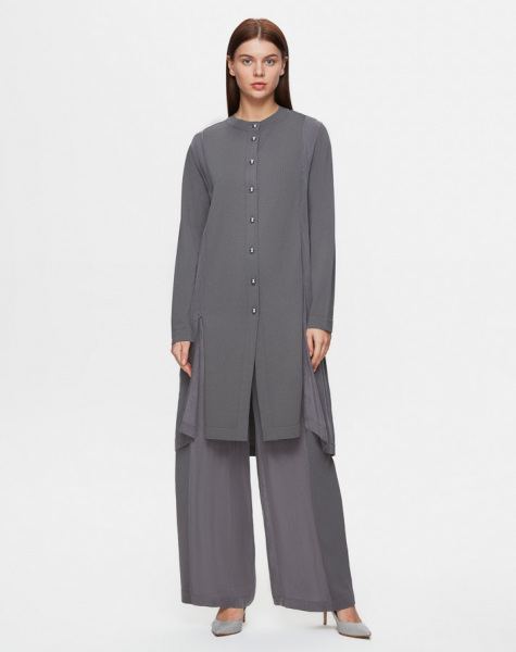 T25Y-7006 Gathered Waist Wide Leg Cupro - 1
