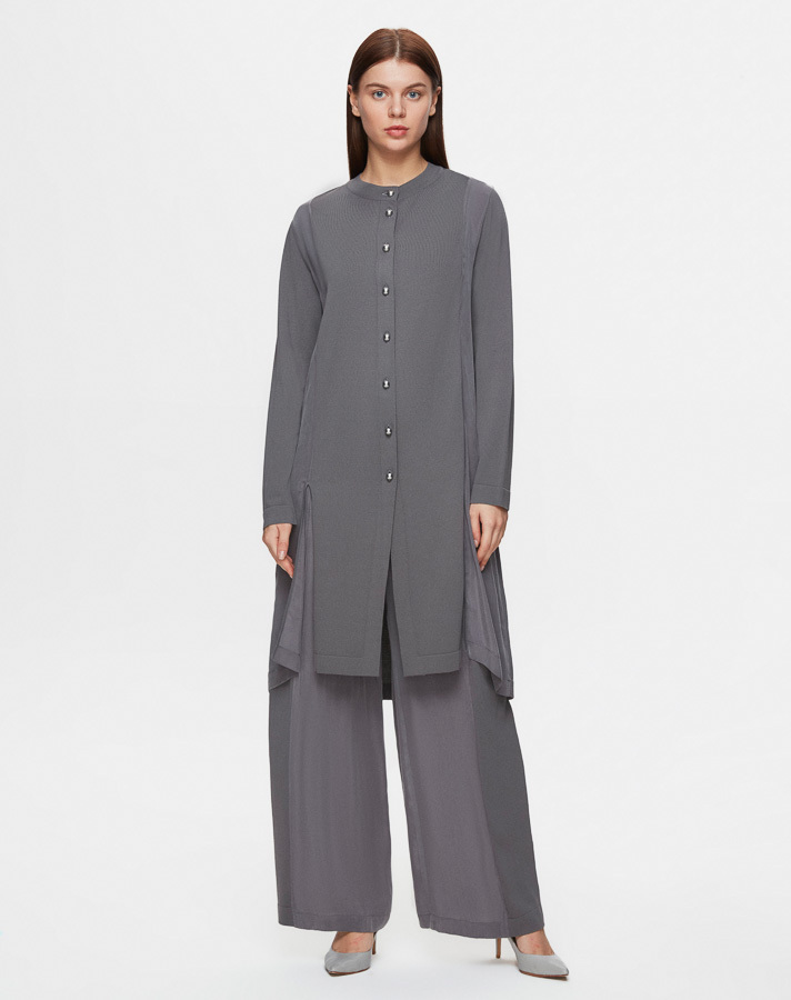 T25Y-7006 Gathered Waist Wide Leg Cupro - 1