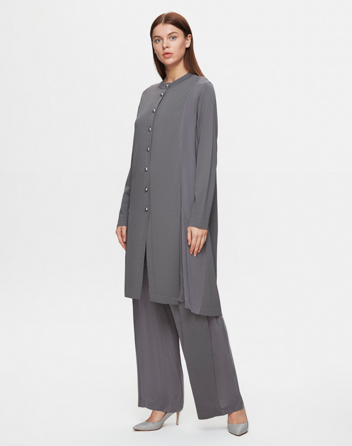 T25Y-7006 Gathered Waist Wide Leg Cupro - 2