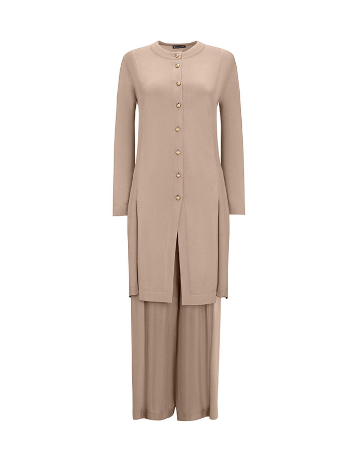T25Y-7006 Gathered Waist Wide Leg Cupro - 4