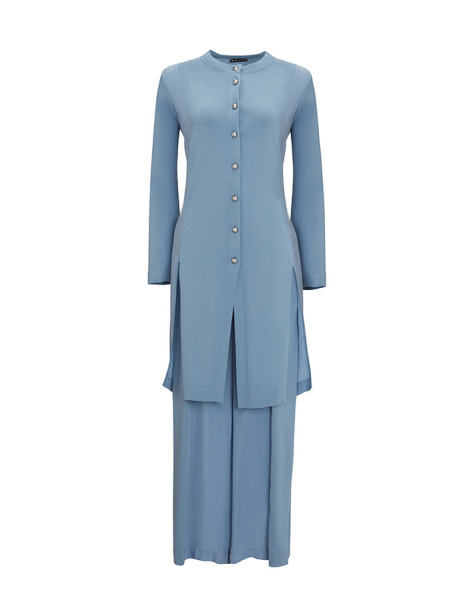 T25Y-7006 Gathered Waist Wide Leg Cupro - 6