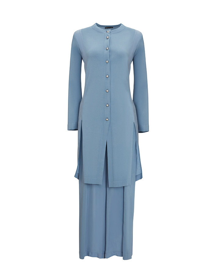T25Y-7006 Gathered Waist Wide Leg Cupro - 6