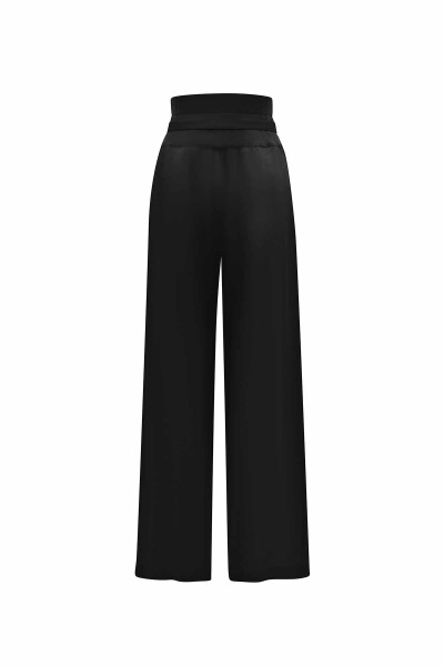 T25Y-7017 Waist Belted Wide Leg Linen Trousers - 6