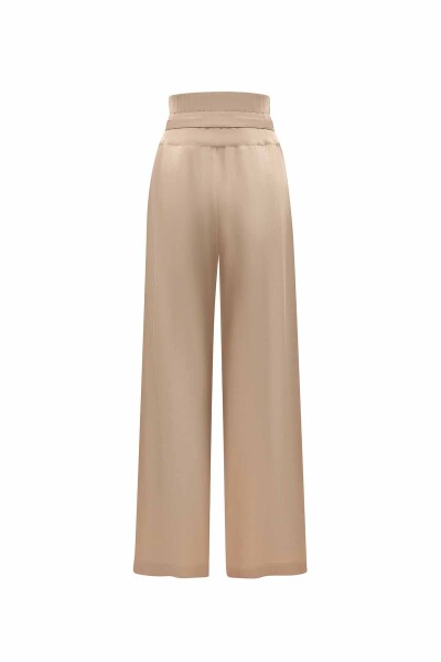 T25Y-7017 Waist Belted Wide Leg Linen Trousers - 10