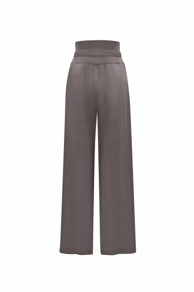 T25Y-7017 Waist Belted Wide Leg Linen Trousers - 12