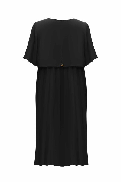 Omuzu Fermuar Detaylı Siyah Ceket - 2