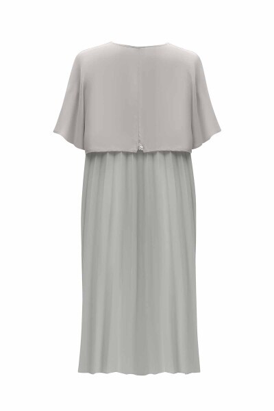 Omuzu Fermuar Detaylı Gri Ceket - 2