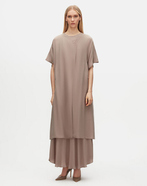 Omuzu Fermuar Detaylı Vizon Ceket - 2