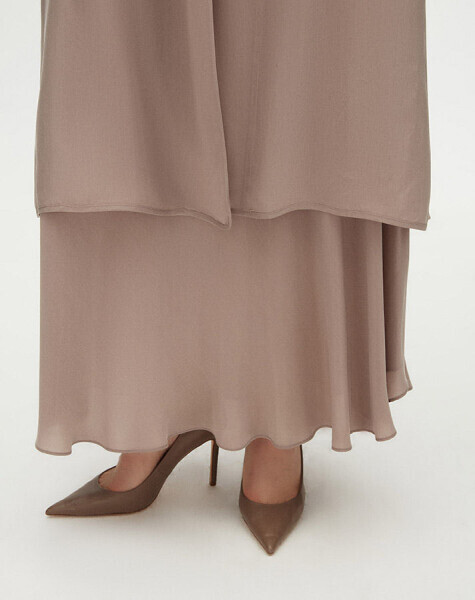 Omuzu Fermuar Detaylı Vizon Ceket - 4