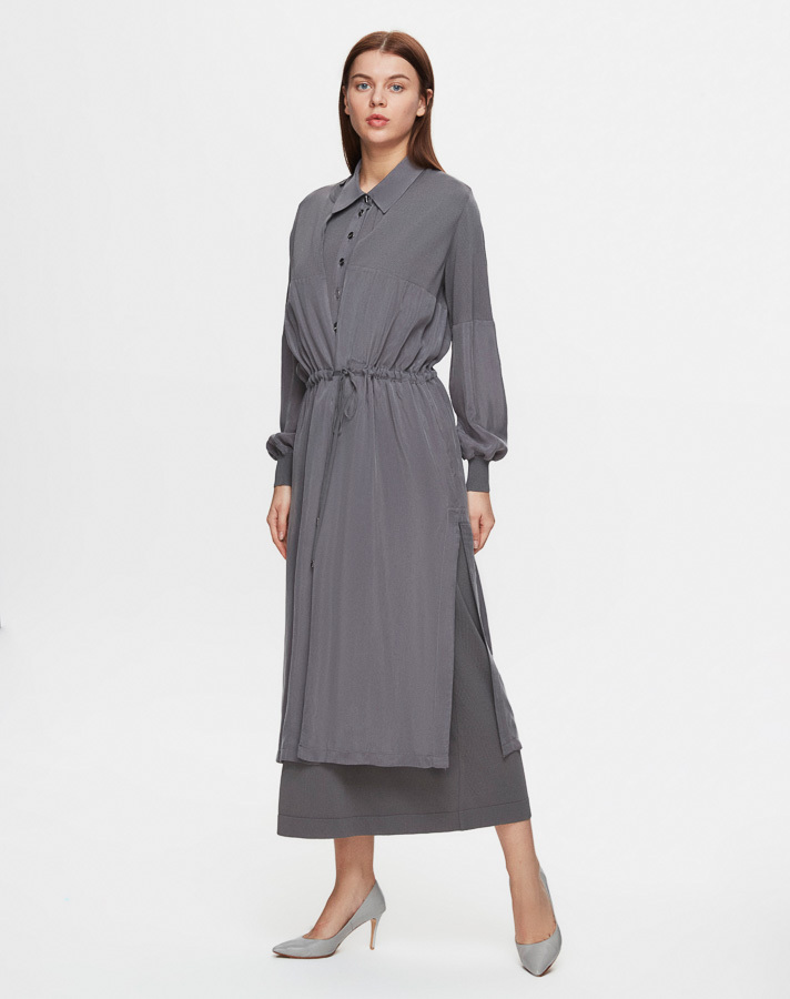 T25Y-8002 Cupro Jacket with Waist Lace - 2