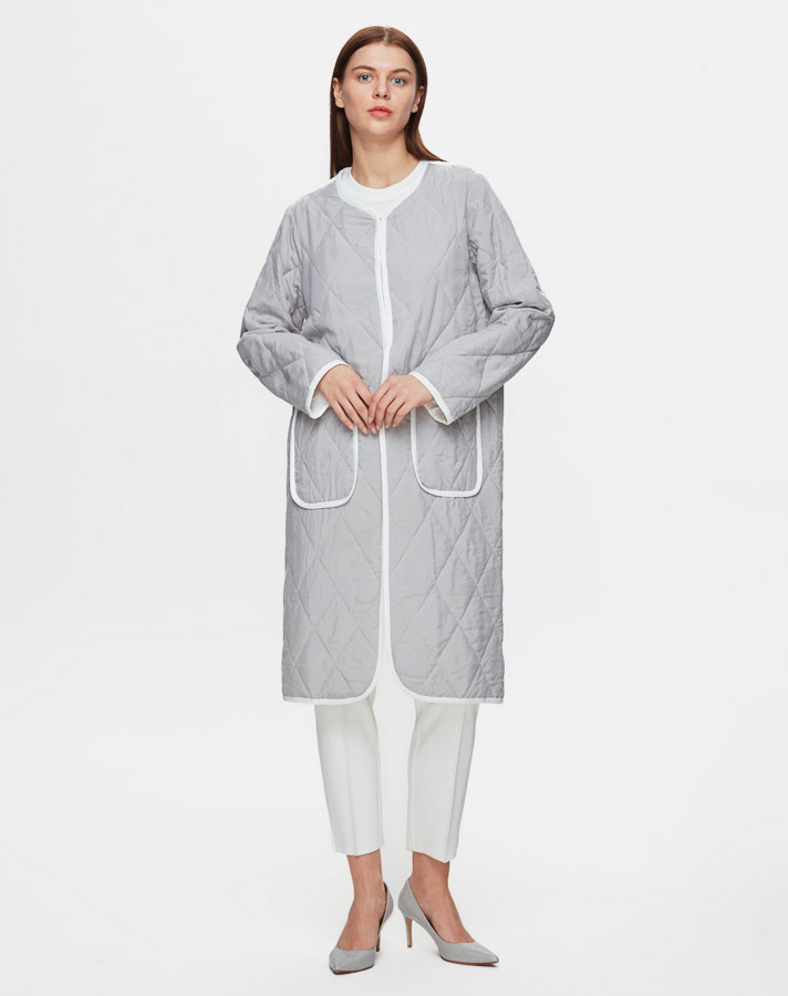 T25Y-8003 Quilted Solid Color Jacket - 1
