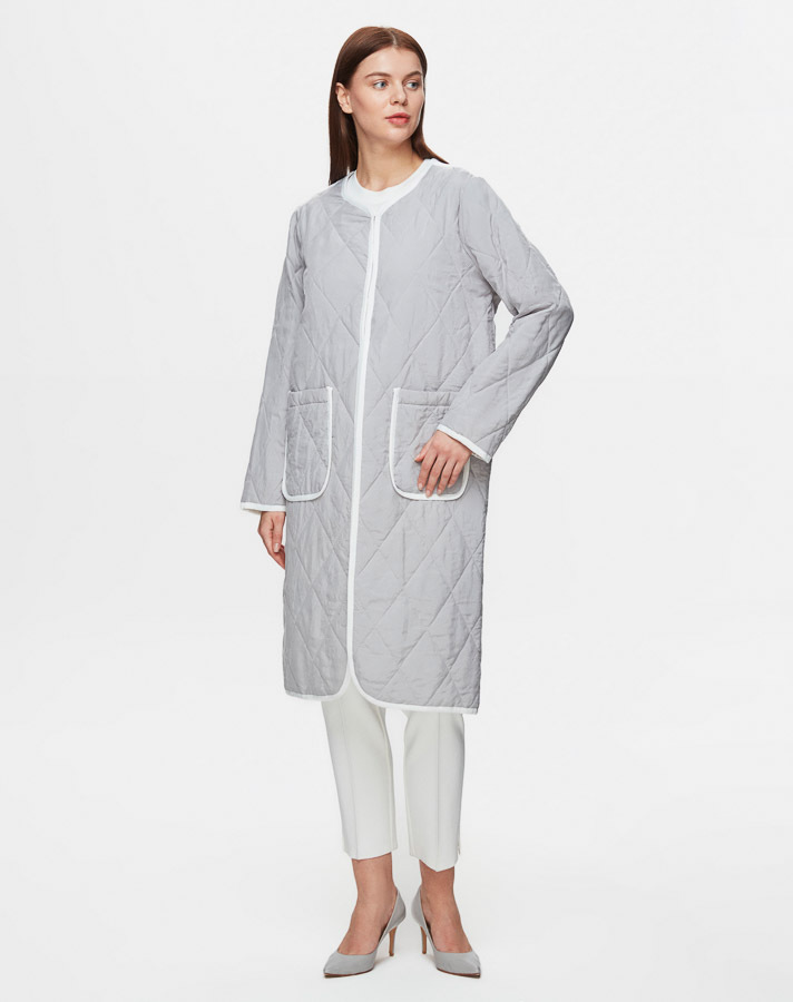 T25Y-8003 Quilted Solid Color Jacket - 2