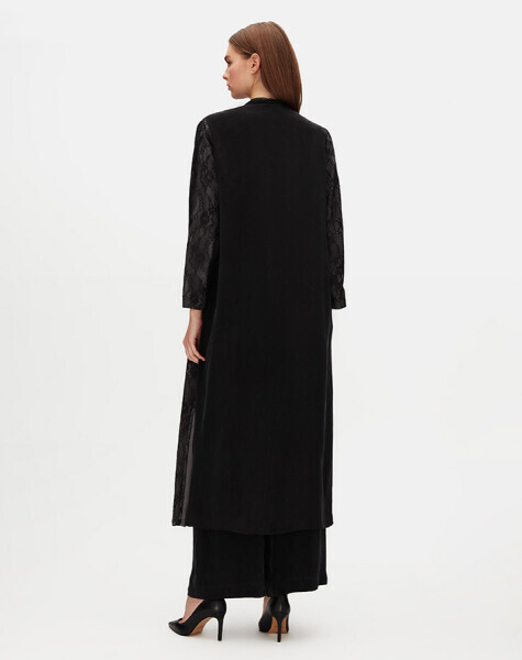 İç Astarlı Dantel Siyah Ceket - 2