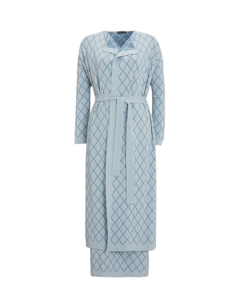 T25Y-9001 Diamond Patterned Long Knitted Cardigan - 6