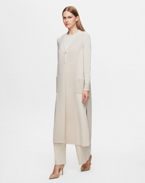  T25Y-9003 V-Neck Long Cardigan with Holding Detail - 3
