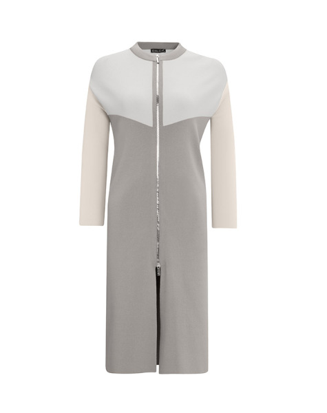 T25Y-9009 Zippered Three Color Long Cardigan - 8